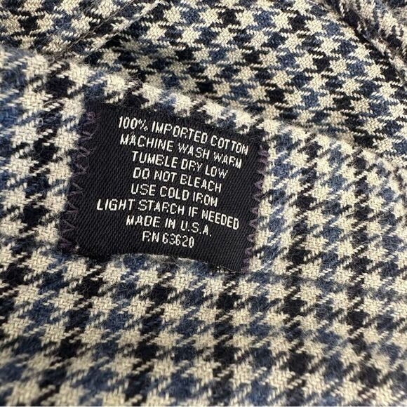 BURBERRY Shirt Men Large Vintage Herringbone Button Down Long Sleeve Cotton - Picture 9 of 10